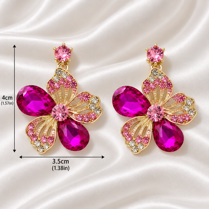 PINK FLOWER EARRINGS