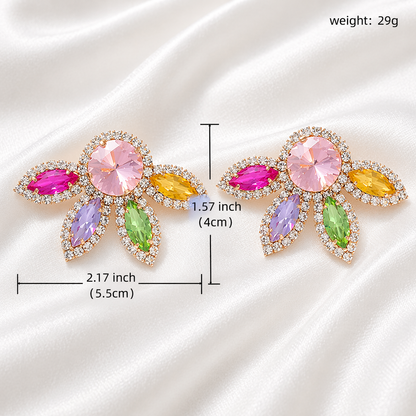 COLORFUL RHINESTONE EARRINGS
