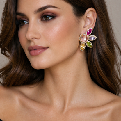 COLORFUL RHINESTONE EARRINGS
