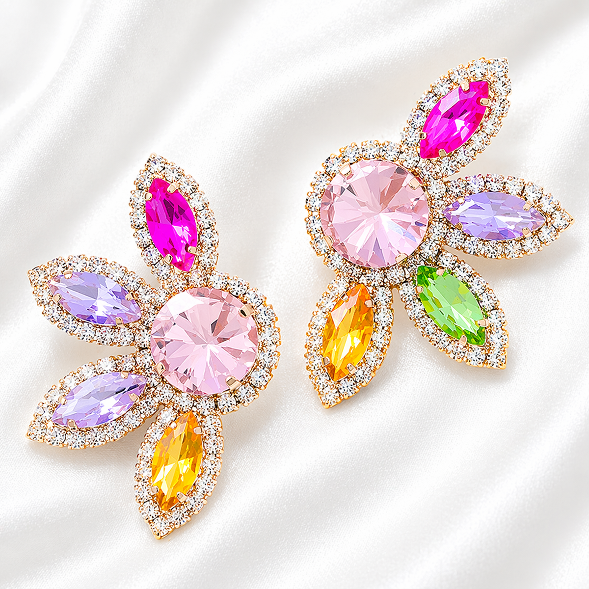 COLORFUL RHINESTONE EARRINGS