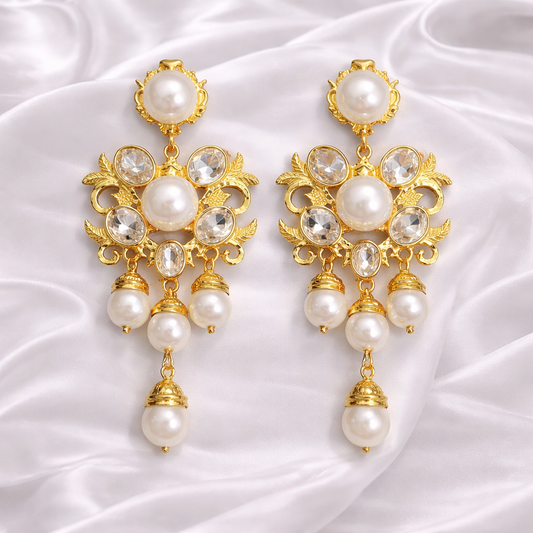 PEARL KUNDAN EARRINGS