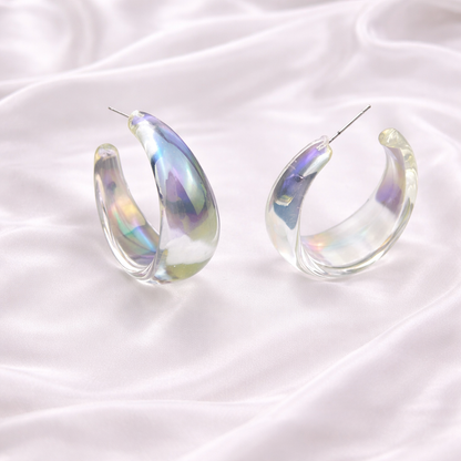 HOLOGRAPHIC HOOPS EARRINGS