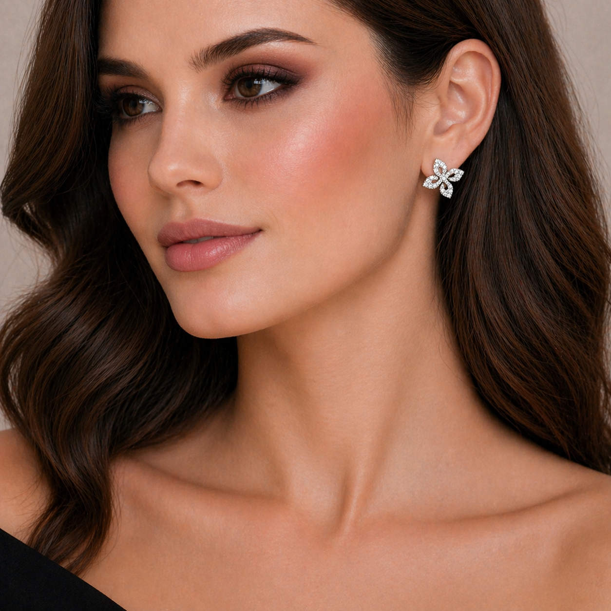 ASLOPE ZIRCON EARRINGS