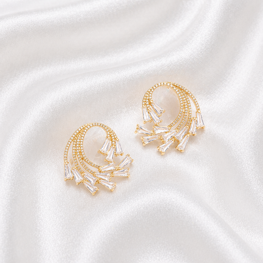TWISTED TRENDY ZIRCON EARRINGS