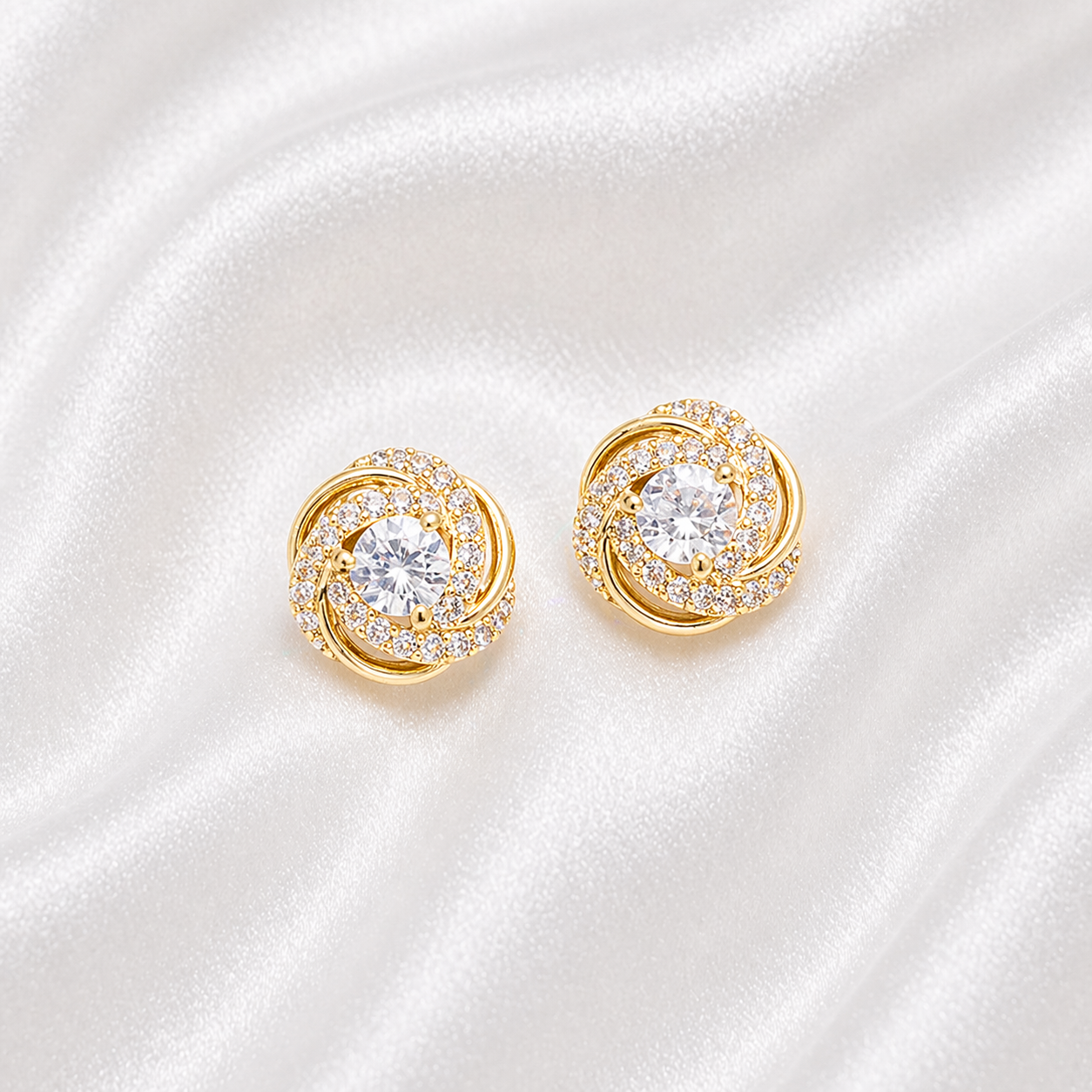 FLOWER SHAPE STUD EARRINGS