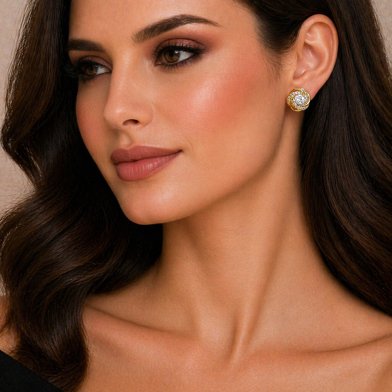 FLOWER SHAPE STUD EARRINGS