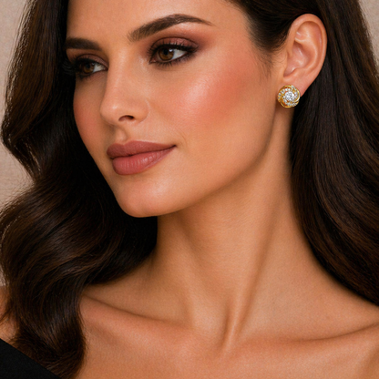 FLOWER SHAPE STUD EARRINGS