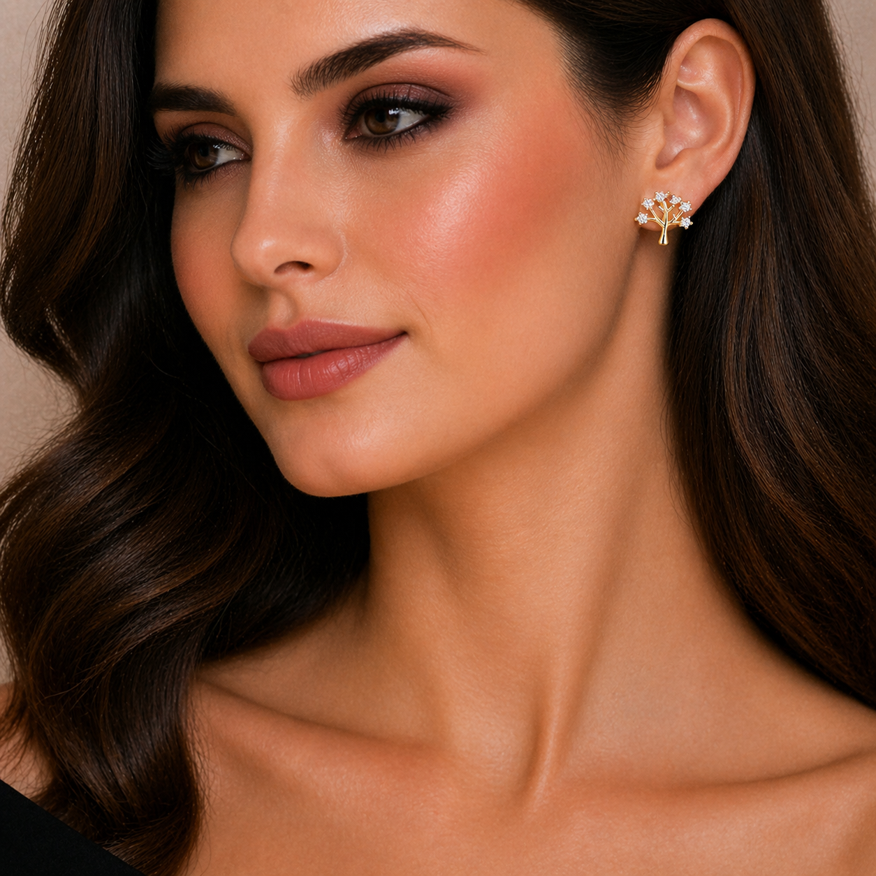 TREE ZIRCON EARRINGS