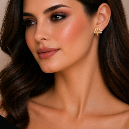 TREE ZIRCON EARRINGS