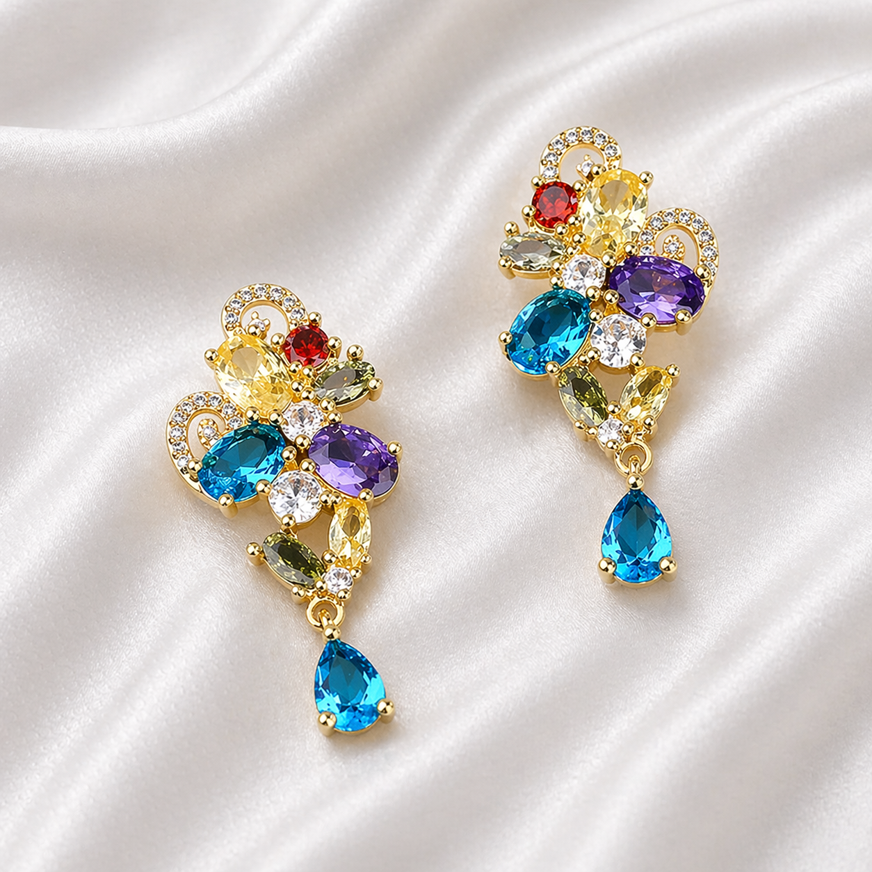 MULTICOLOR ZIRCON EARRINGS