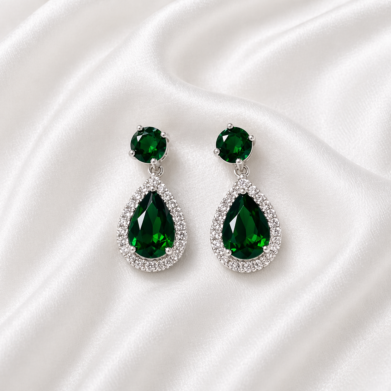 TEAR DROP ZIRCON EARRINGS