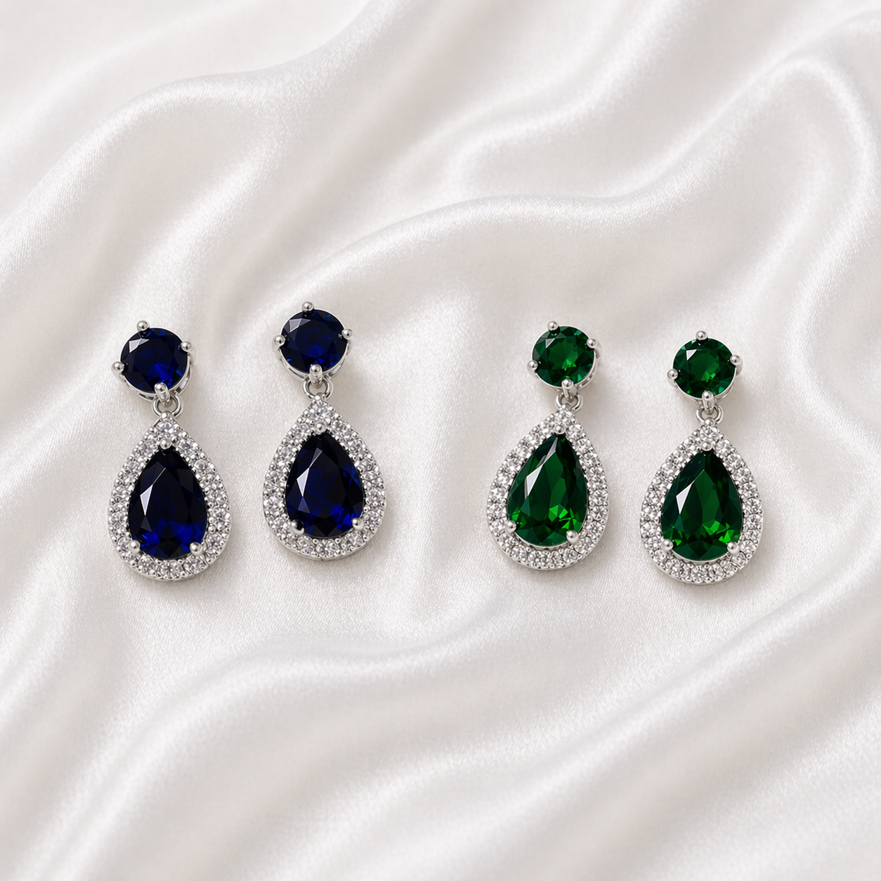 TEAR DROP ZIRCON EARRINGS