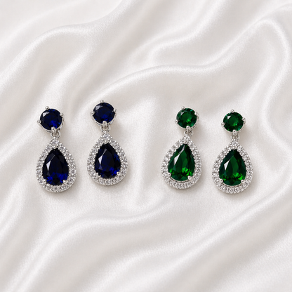 TEAR DROP ZIRCON EARRINGS