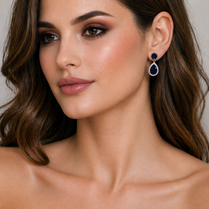 TEAR DROP ZIRCON EARRINGS