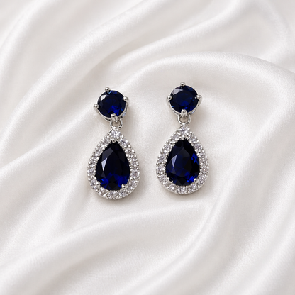 TEAR DROP ZIRCON EARRINGS