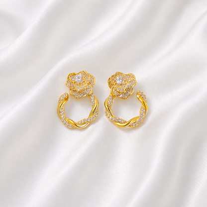 ROSY GOLD ZIRCON EARRINGS