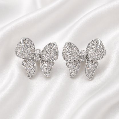 BOW KNOT ZIRCON EARRINGS
