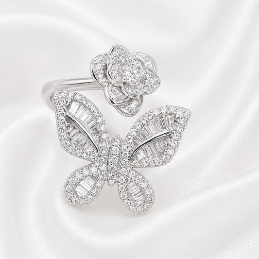 ROSE BUTTERFLY ZIRCON RING