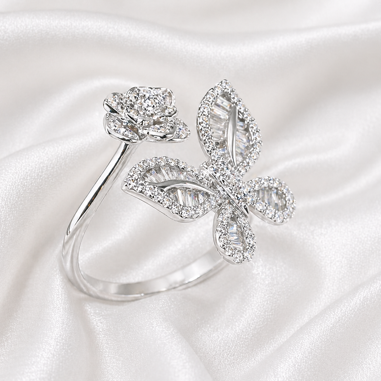 ROSE BUTTERFLY ZIRCON RING
