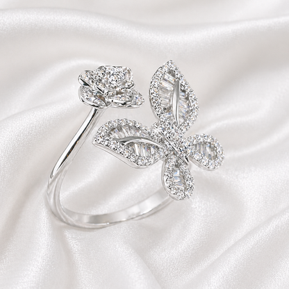 ROSE BUTTERFLY ZIRCON RING