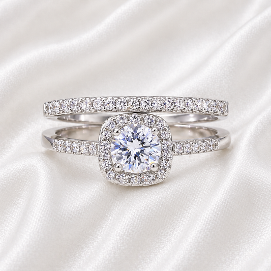 LOFTY PLATINUM PLATED ZIRCON RING