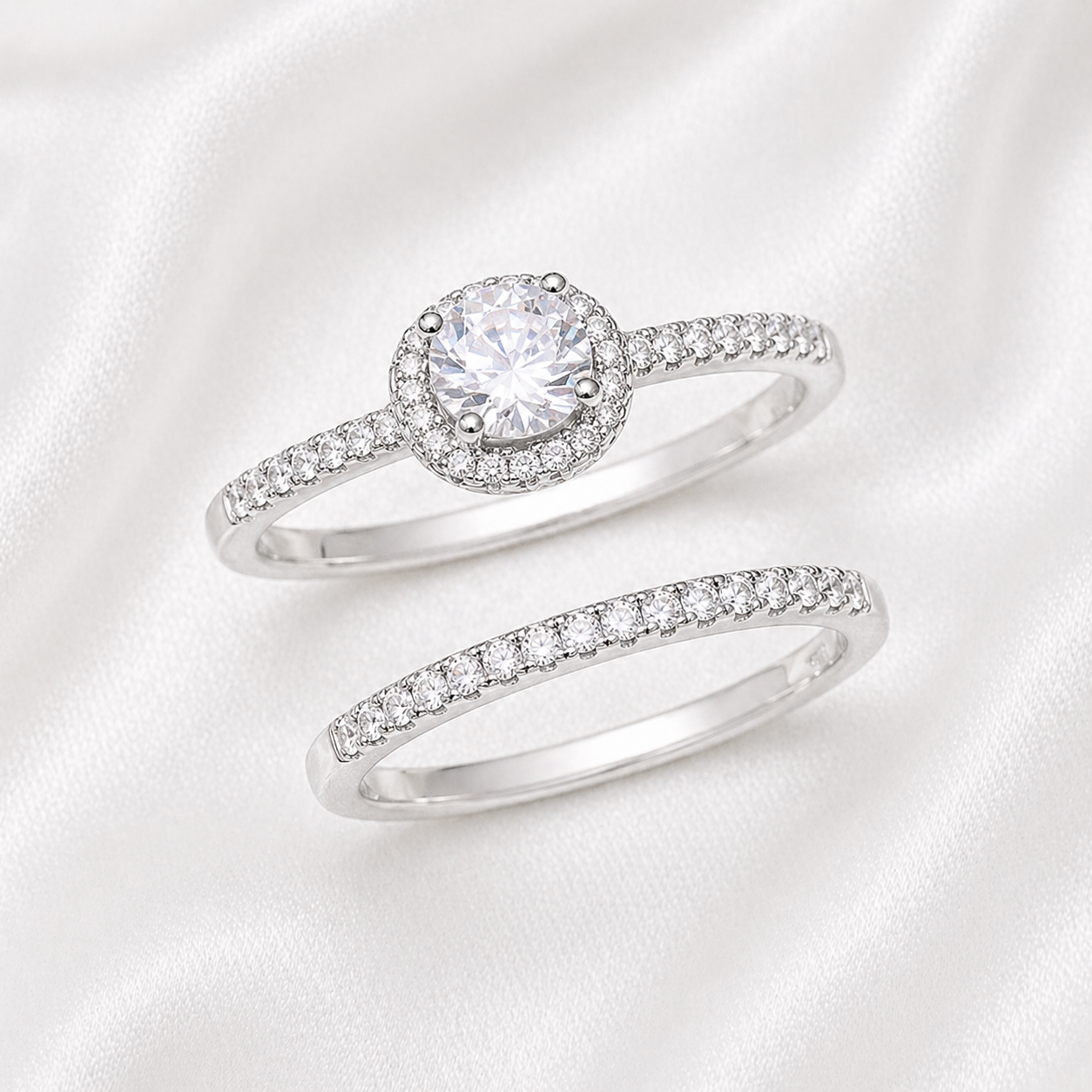 LOFTY PLATINUM PLATED ZIRCON RING