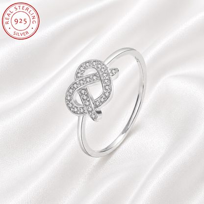 925 STERLING SILVER TWISTED HEART RING