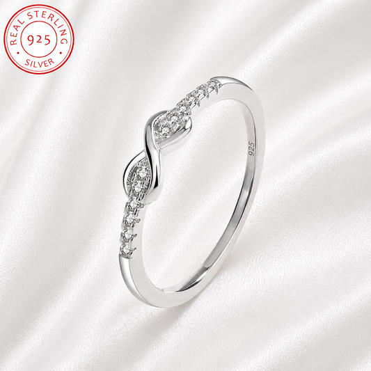 925 STERLING SILVER INFINITY LOVE ZIRCON RING