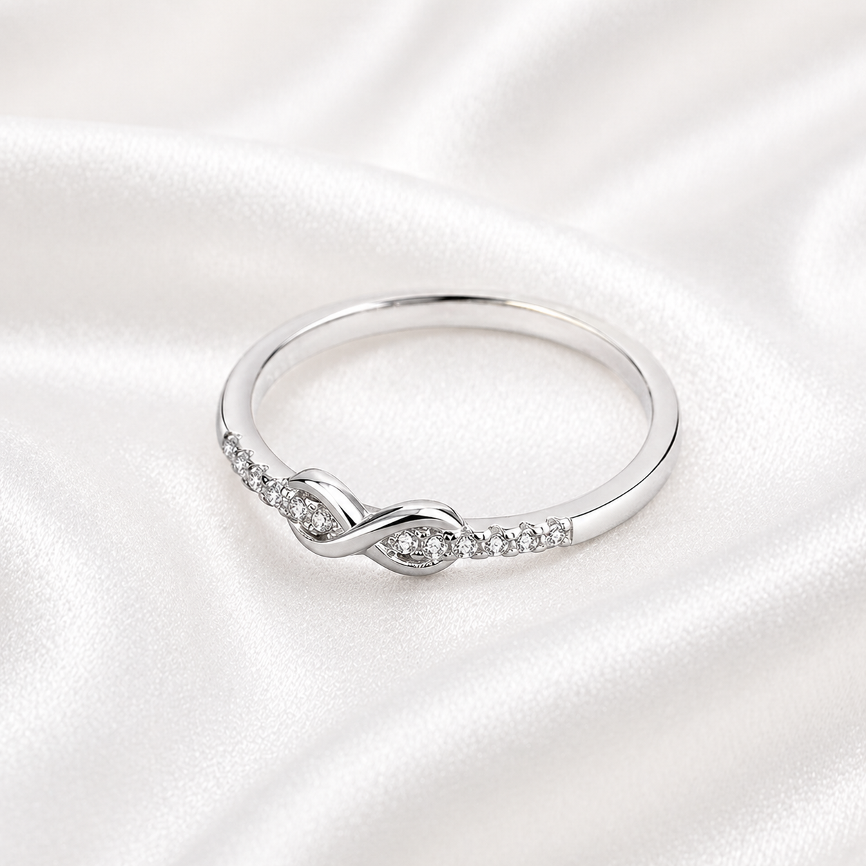 925 STERLING SILVER INFINITY LOVE ZIRCON RING