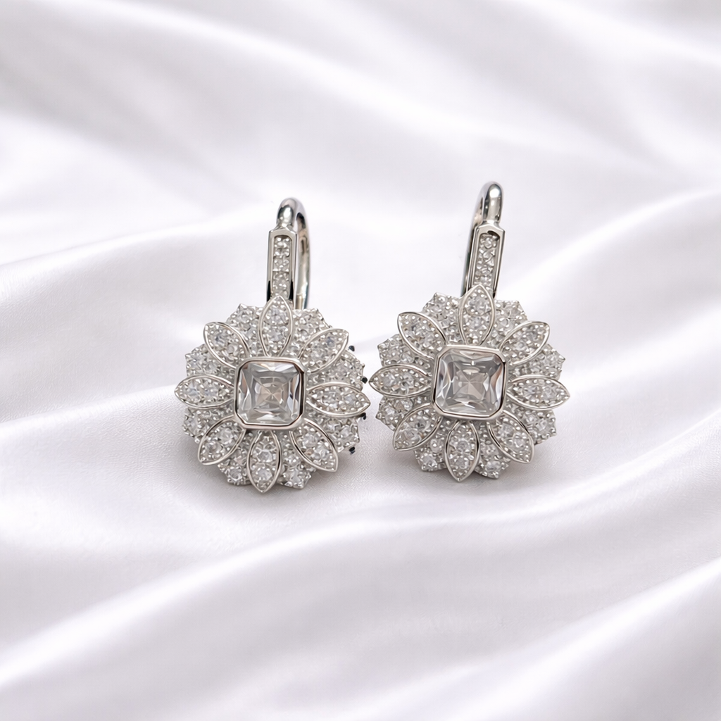 FLOWERET ZIRCON EARRINGS
