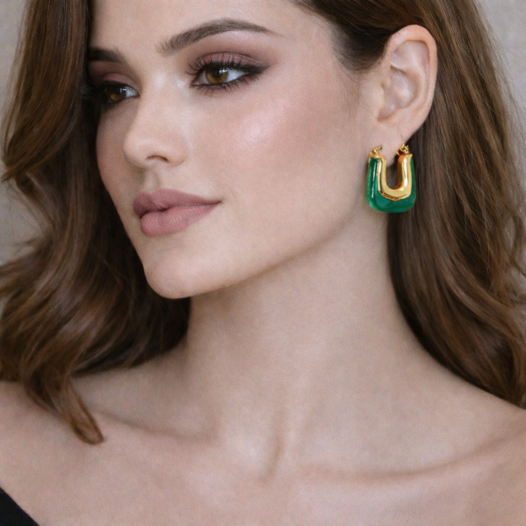 GREEN VINTAGE EARRINGS