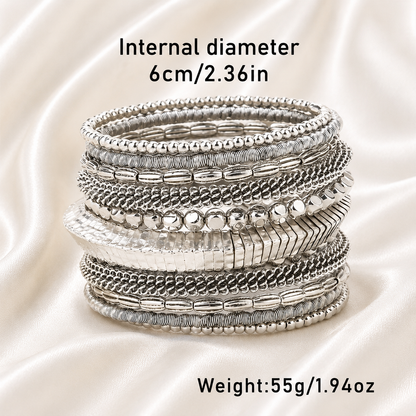SILVER STRECHABLE HERITAGE BANGLE