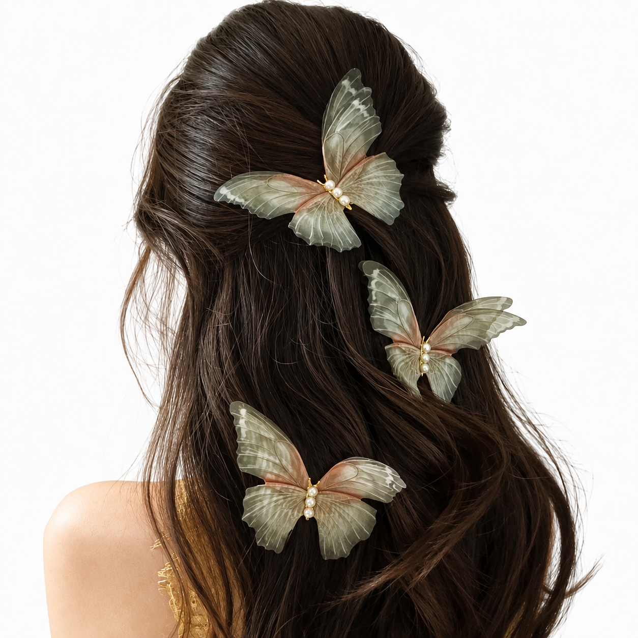 FLYING BUTTERFLY HAIR PINS (3pcs)