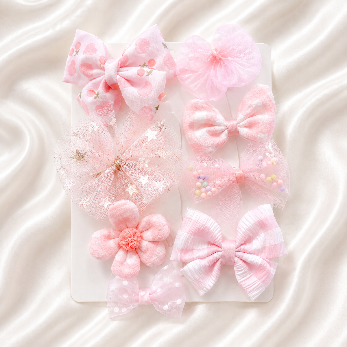 SWEET LACE BOW HAIR CLIPS