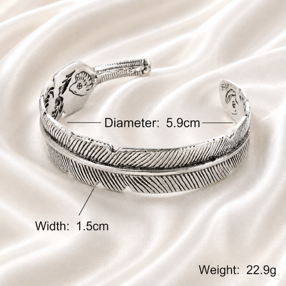 VINTAGE FEATHER CUFF BRACELET