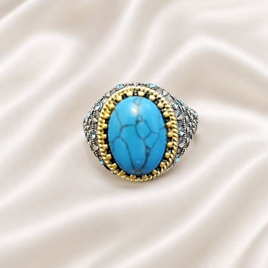 ELECTROPLATED TURQUOISE RING