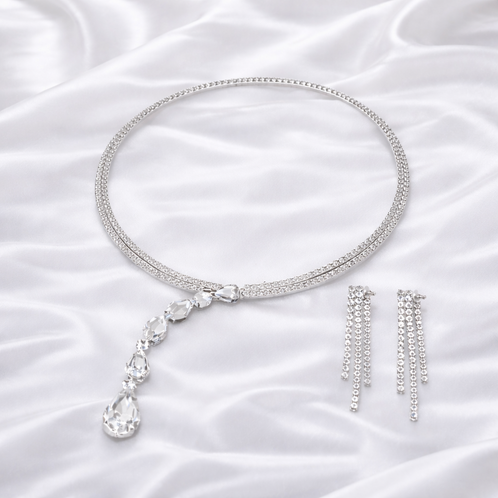 CRYSTAL DROP CHOKER SET