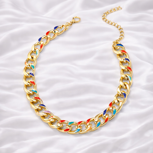 PINK AMBER CHAIN AND BRACELET SET