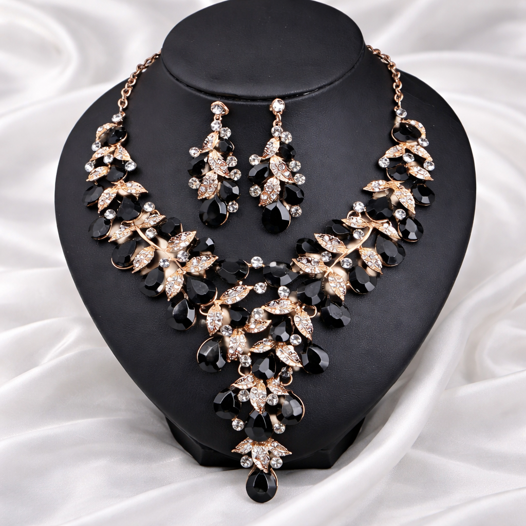 LUXURY CRYSTAL LEAF SET