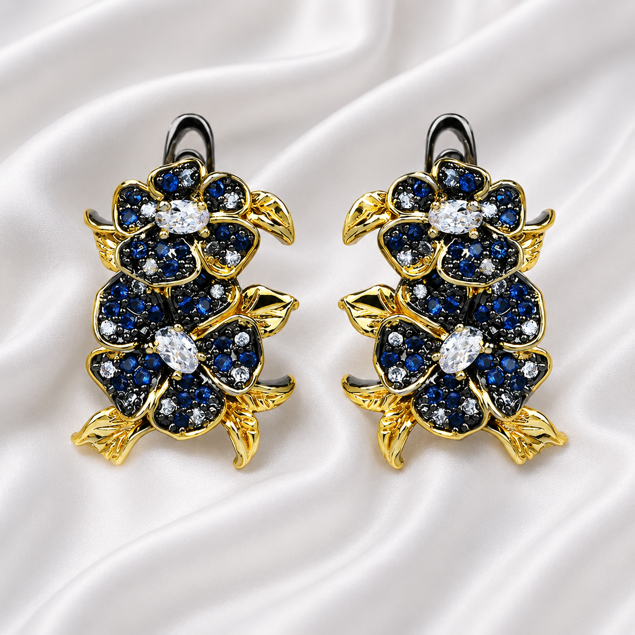 BLUE HUE ZIRCON FLOWER SET