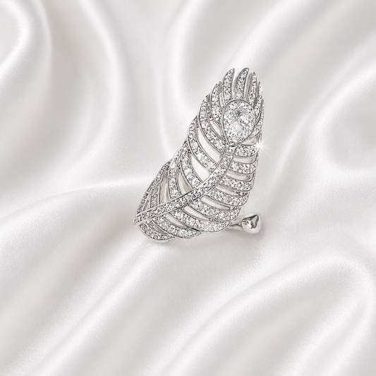 FEATHER ZIRCON RING