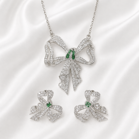 CLASSIC EMERALD BOW ZIRCON SET
