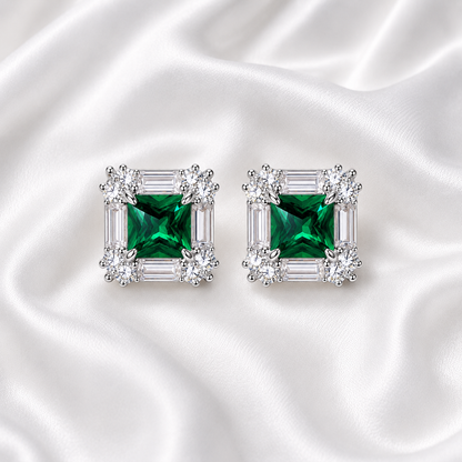 SQUARE GREEN ZIRCON SET