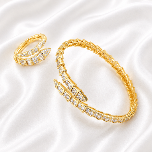SNAKE BONE RING AND BRACELET