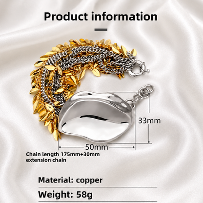 IRREGULAR METAL LEAF BRACELET