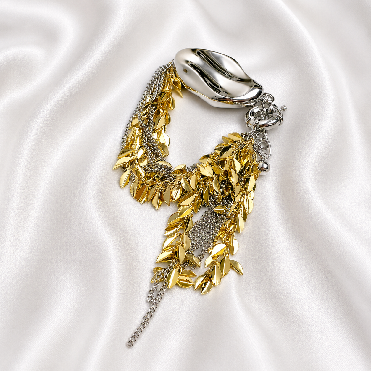 IRREGULAR METAL LEAF BRACELET
