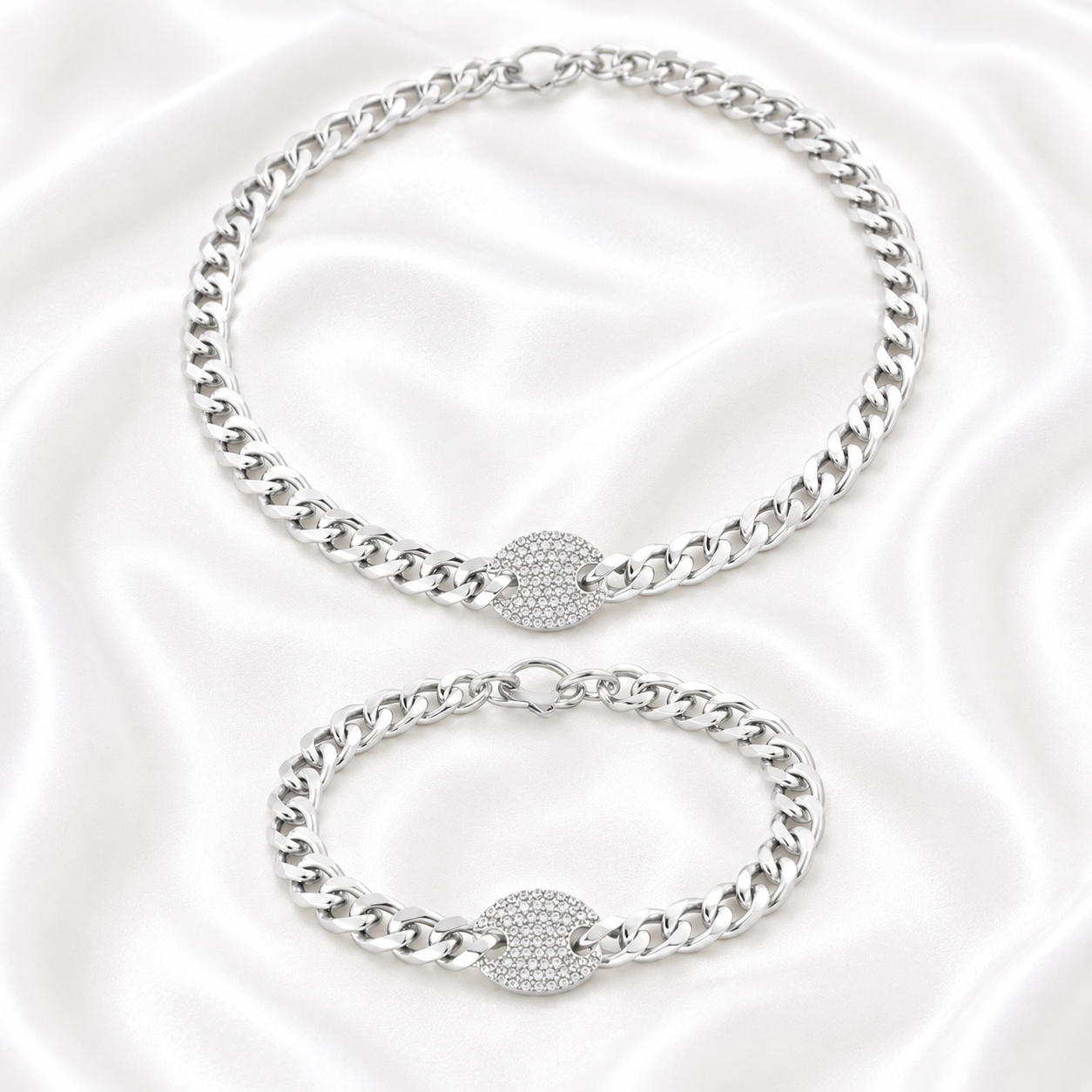 CHEVRON PENDANT AND BRACELET