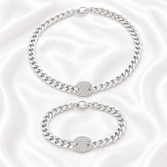 CHEVRON PENDANT AND BRACELET