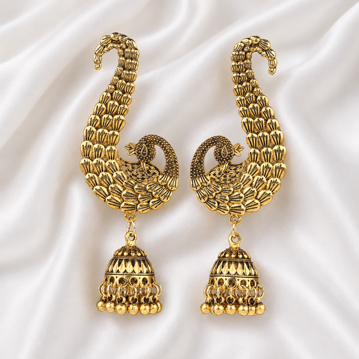 ANTIQUE BOHO PEACOCK EARRINGS