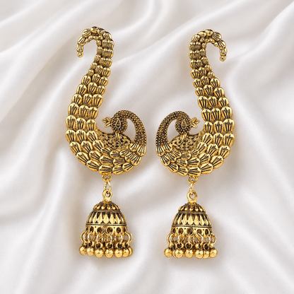 ANTIQUE BOHO PEACOCK EARRINGS